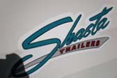 Beautiful Reproduction of Shasta Logo Decal on 1962 Shasta Travel Trailer
